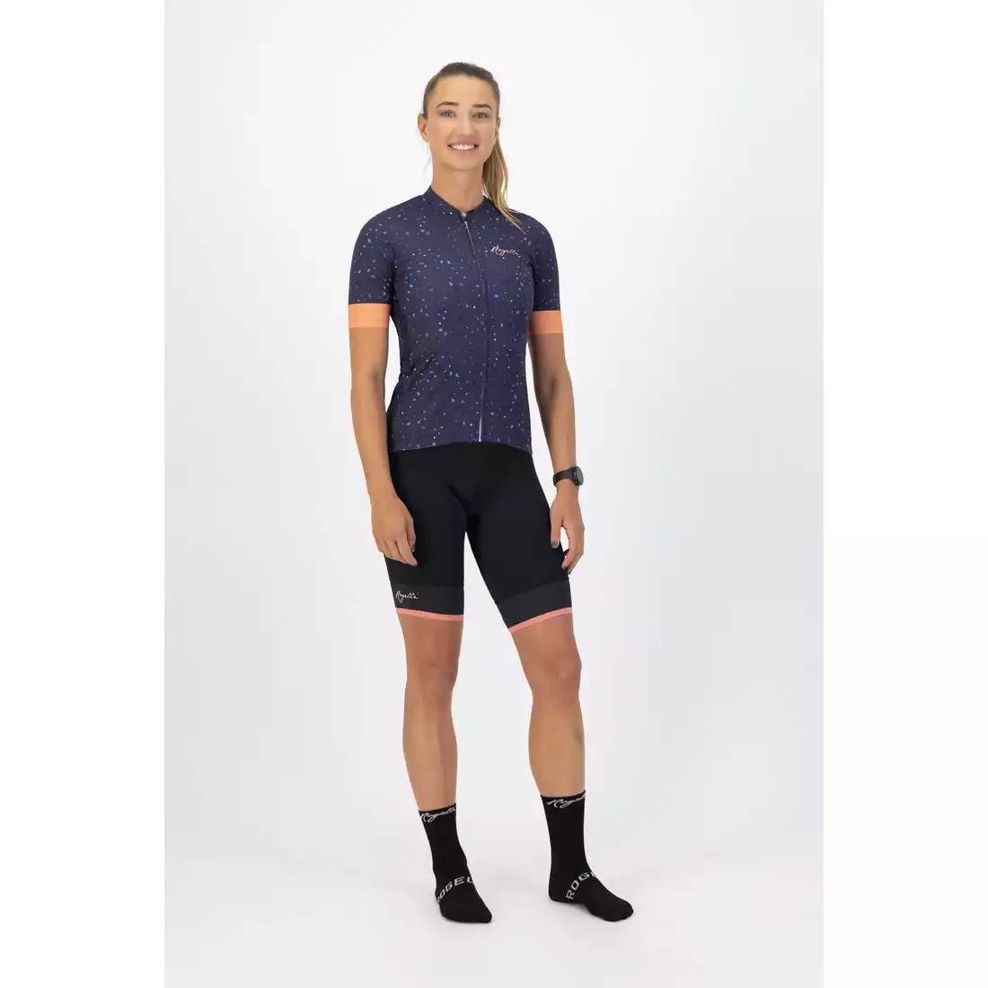 Rogelli TERRAZZO dámský cyklistický dres, fialovo-korálový