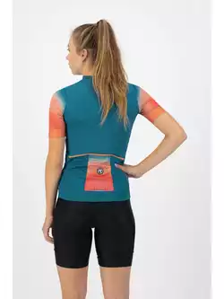 Rogelli WAVES dámský cyklistický dres, modro-korálový