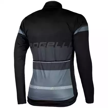 Rogelli HYDRO voděodolný pánský cyklistický dres s dlouhým rukávem, černá a šedá