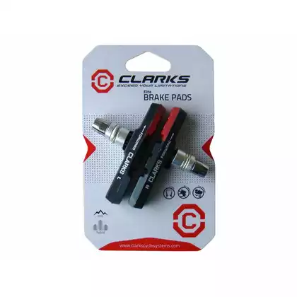 CLARKS CPS301 MTB Brzdové destičky pro brzdy V-brake, Červeno-černo-šedé