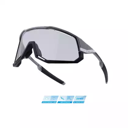 FORCE ATTIC Fotochromatické sportovní brýle, šedé a černé
