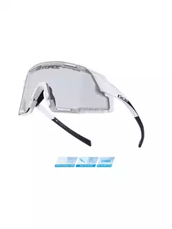 FORCE GRIP Fotochromatické sportovní brýle, bílé