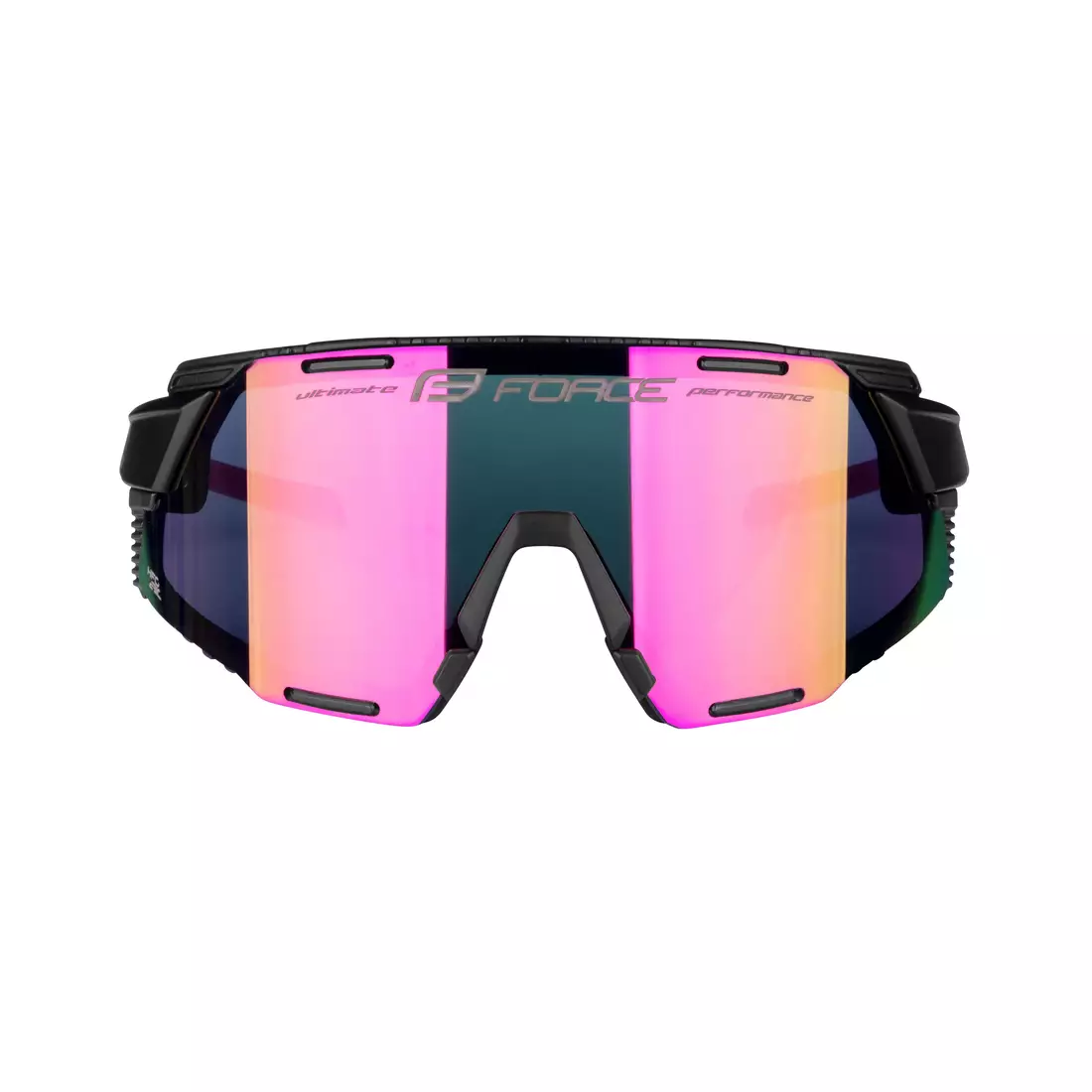 FORCE GRIP Sportovní brýle, fialové čočky REVO, černá a růžová