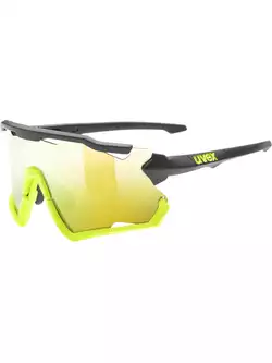 UVEX sportovní brýle Sportstyle 228 mirror yellow (S3), černo-fluor