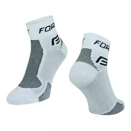 FORCE 1 Cyklistické ponožky, černé a bílé