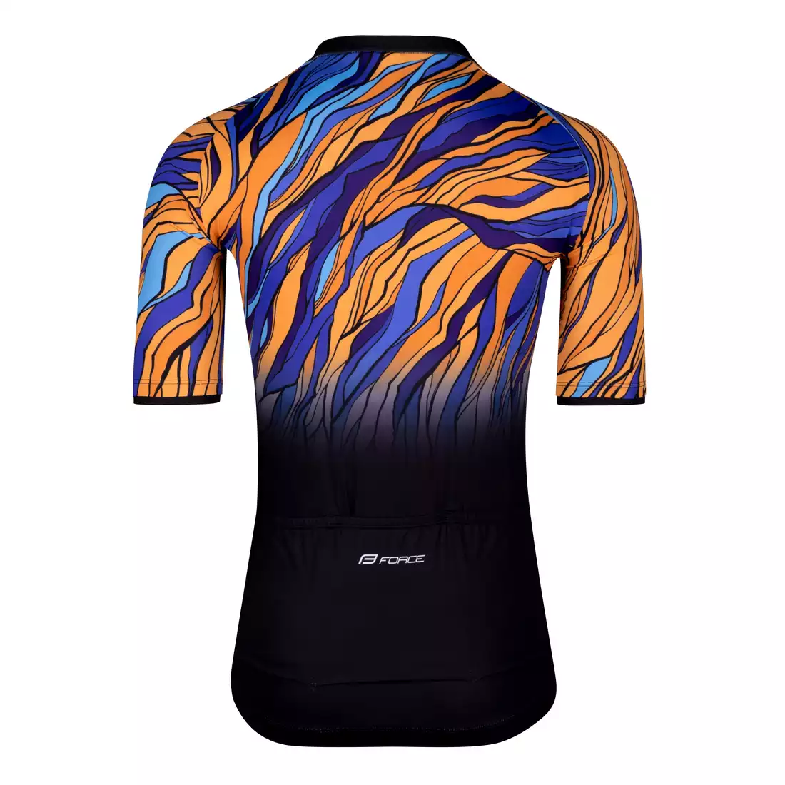 FORCE LIFE Pánský cyklistický dres, černá, modrá a oranžová