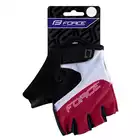 FORCE RAB Cyklistické rukavice, gelové, černé, červené a bílé