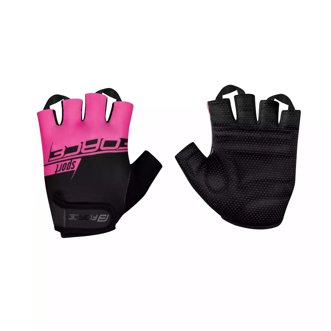 FORCE SPORT LADY Dámske cyklistické rukavice čiernej a ružovej farby