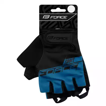 FORCE SPORT Cyklistické rukavice, Černá a modrá