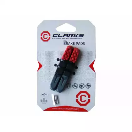 CLARKS CPS501 Brzdová obložení pro brzdy MTB V-Brake, červeno-černo-šedé