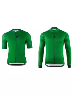 [Set] KAYMAQ DESIGN KYQ-SS-1001-6 pánský cyklistický dres s krátkým rukávem zelený + KAYMAQ DESIGN KYQ-LS-1001-6 pánský cyklistický dres zelený