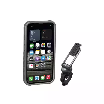 TOPEAK RIDECASE Pouzdro + držák na mobil na kolo Iphone 13 Pro, černá / šedá