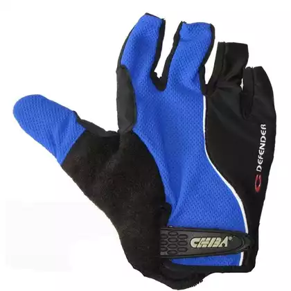 CHIBA DEFENDER Cyklistické rukavice, modré a černé