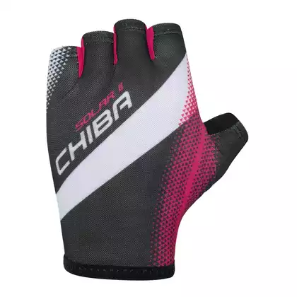 CHIBA SOLAR II Cyklistické rukavice, černá a růžová
