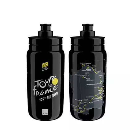 ELITE FLY Tour de France Cyklistická fľaša na vodu, 550ml, Černá