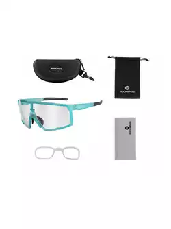 Rockbros SP22BL sportovní brýle s fotochromatickou + korekční vložkou tyrkysový