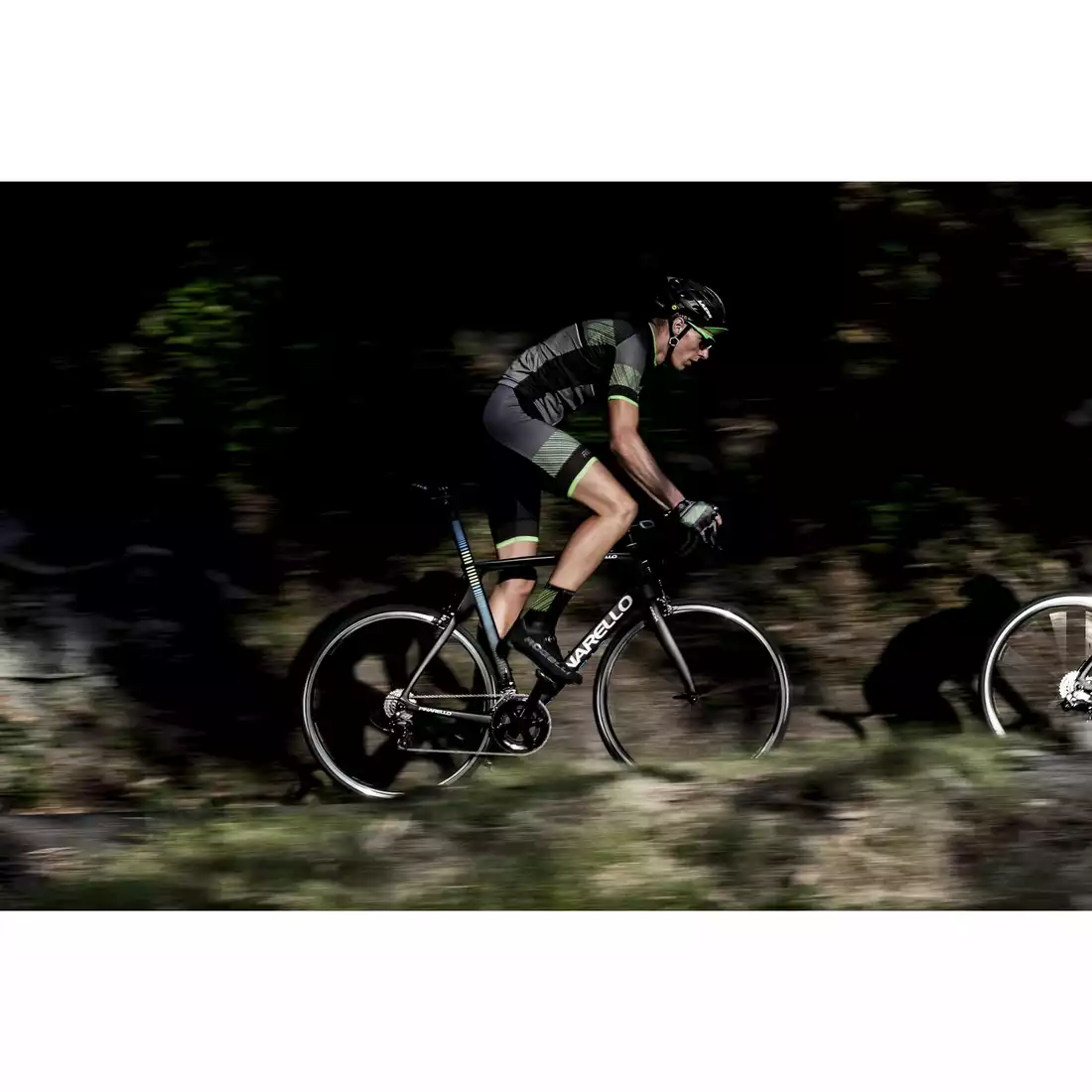 Rogelli RITMO pánské cyklistické šortky, černá a zelená
