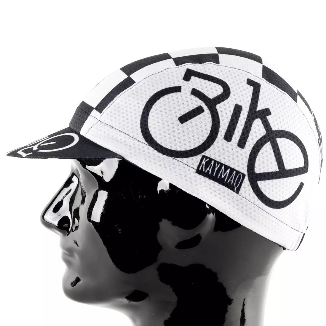 KAYMAQ DESIGN CZK1-9 RIDE BIKE Cyklistická čepice s kšiltem, Černý a bílý