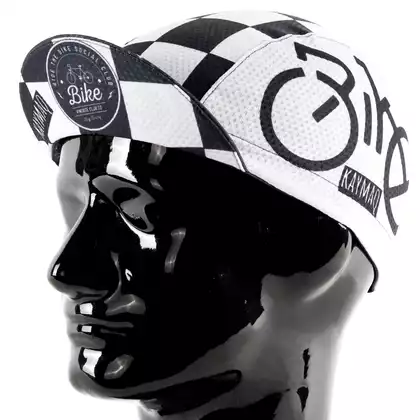 KAYMAQ DESIGN CZK1-9 RIDE BIKE Cyklistická čepice s kšiltem, Černý a bílý
