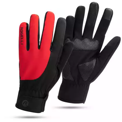 ROGELLI CORE zimní cyklistické rukavice, černá a červená