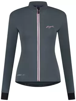 Rogelli DISTANCE dámská zateplená cyklistická bunda šedo-růžová