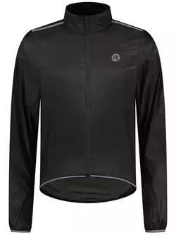 Rogelli ESSENTIAL pánská cyklistická bunda do deště, černá