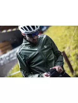 Rogelli ESSENTIAL pánská cyklistická bunda do deště, khaki