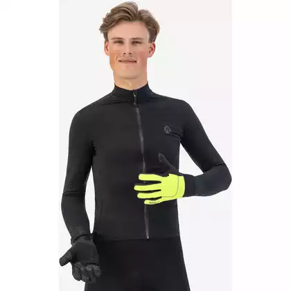 Rogelli ESSENTIAL zimní cyklistické rukavice, černá a fluor