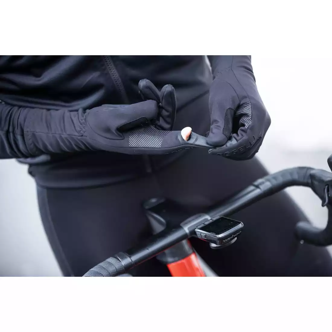 Rogelli PRIME zimní cyklistické rukavice, černá