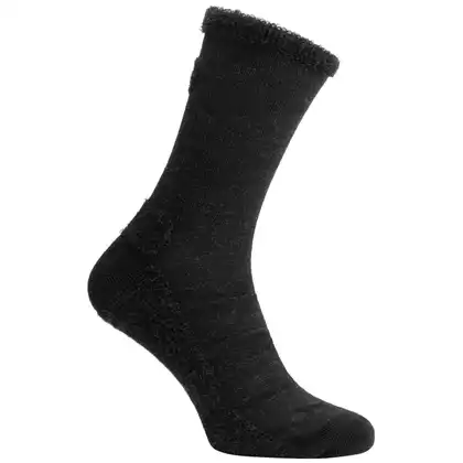 Rogelli TERRY MERINO zimní cyklistické/sportovní ponožky, černá
