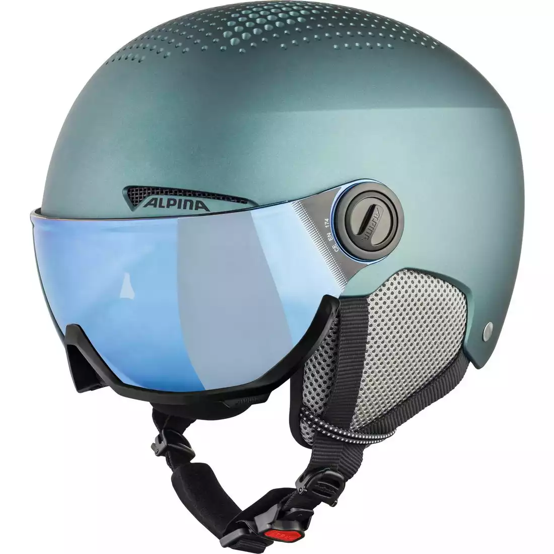 ALPINA ARBER VISOR Q-LITE lyžařská helma zelená podložka
