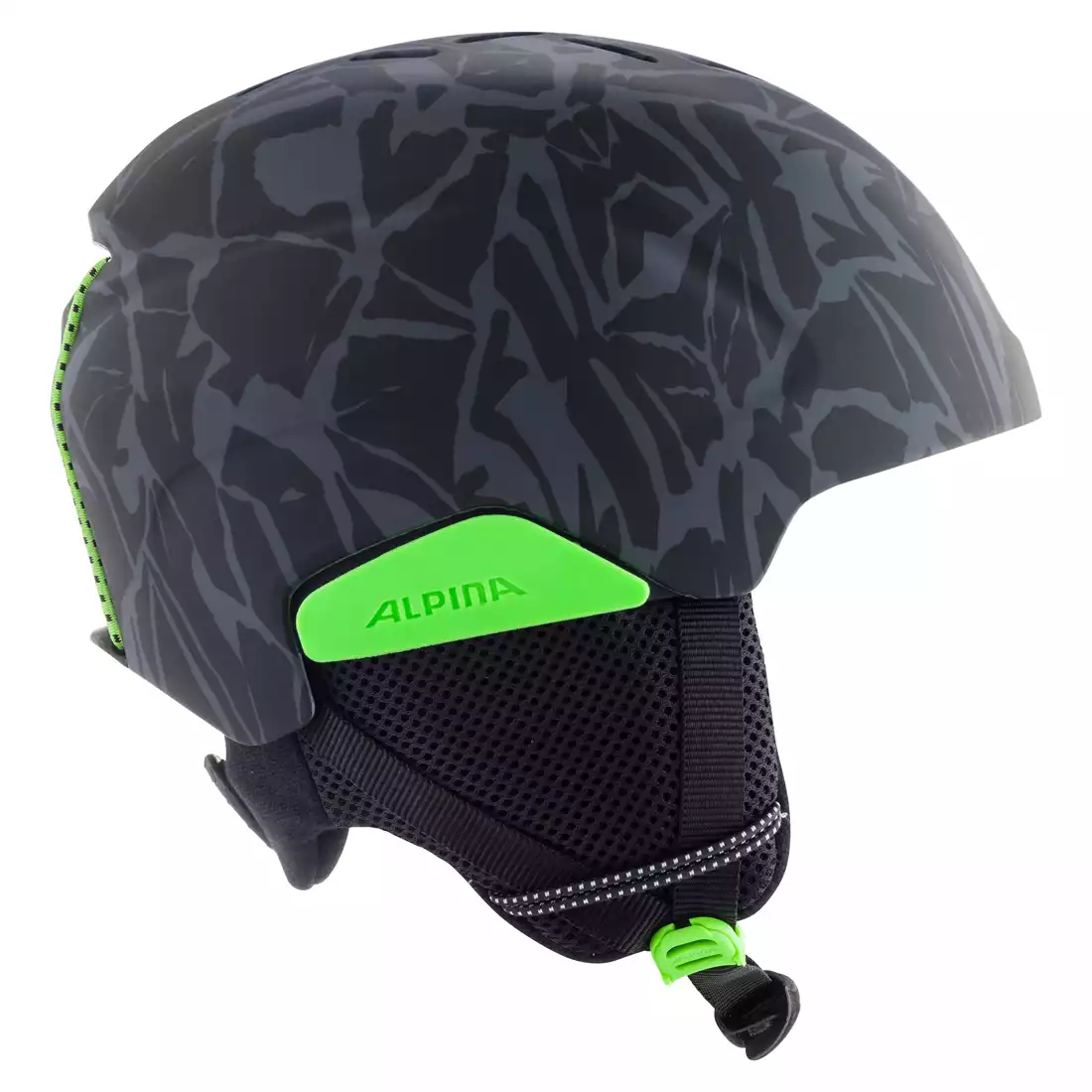ALPINA PIZI dětská lyžařská/snowboardová helma, black-green camo matt