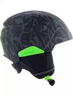 ALPINA PIZI dětská lyžařská/snowboardová helma, black-green camo matt