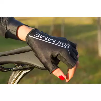 BIEMME CRONO dámské letní cyklistické rukavice Černá