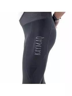 KAYMAQ ELWIN001 zimní kalhoty pánské zateplené cyklistické kalhoty se šlemi, membrána Zero Wind, černá