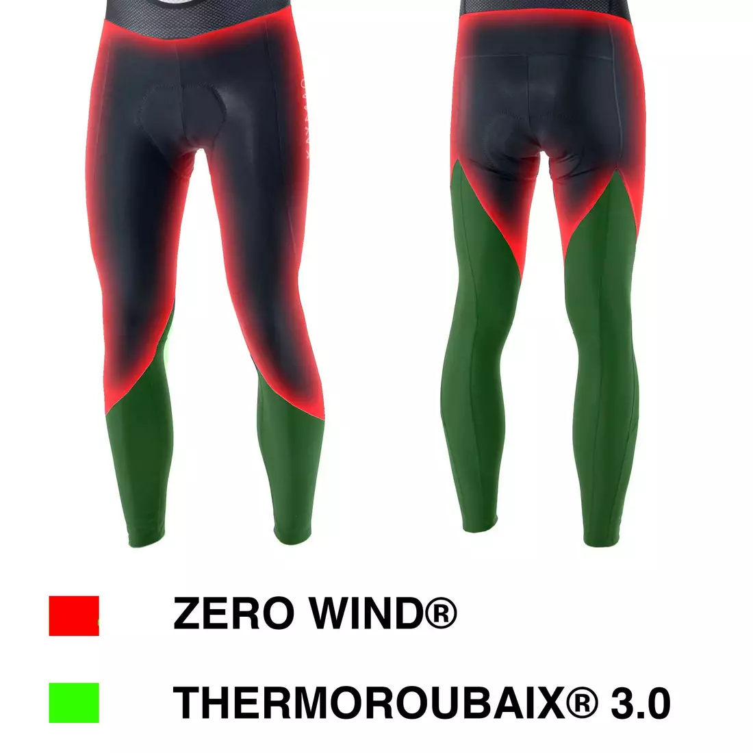 KAYMAQ ELWIN001 zimní kalhoty pánské zateplené cyklistické kalhoty se šlemi, membrána Zero Wind, černá