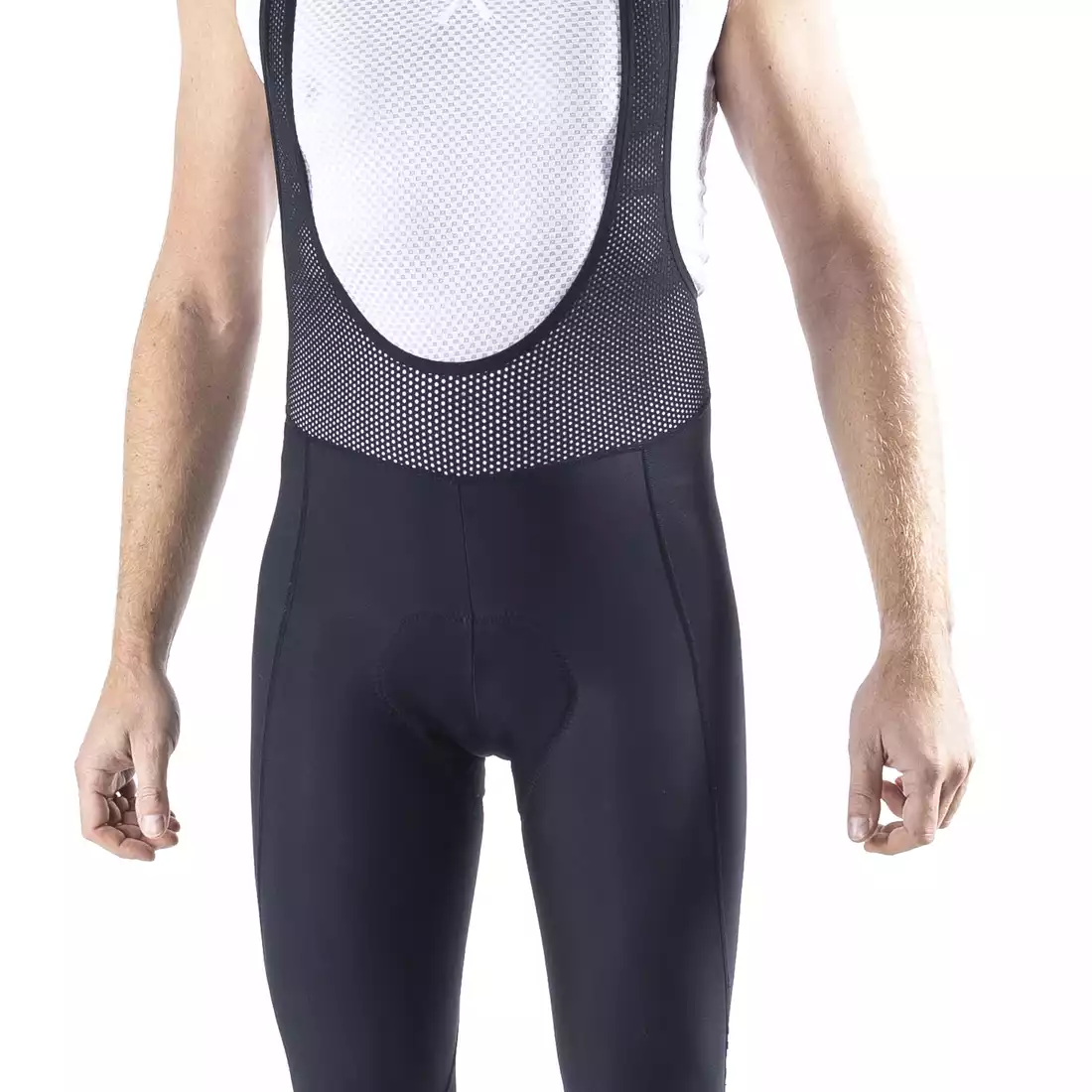 KAYMAQ ELWIN201 zimní kalhoty pánské zateplené cyklistické kalhoty se šlemi, ThermoRoubaix 3.0, černá