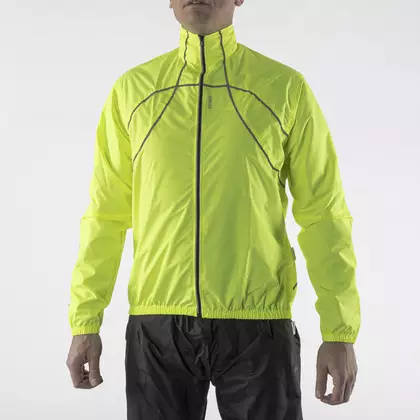 KAYMAQ J1 pánská cyklistická bunda do deště, fluorožlutá