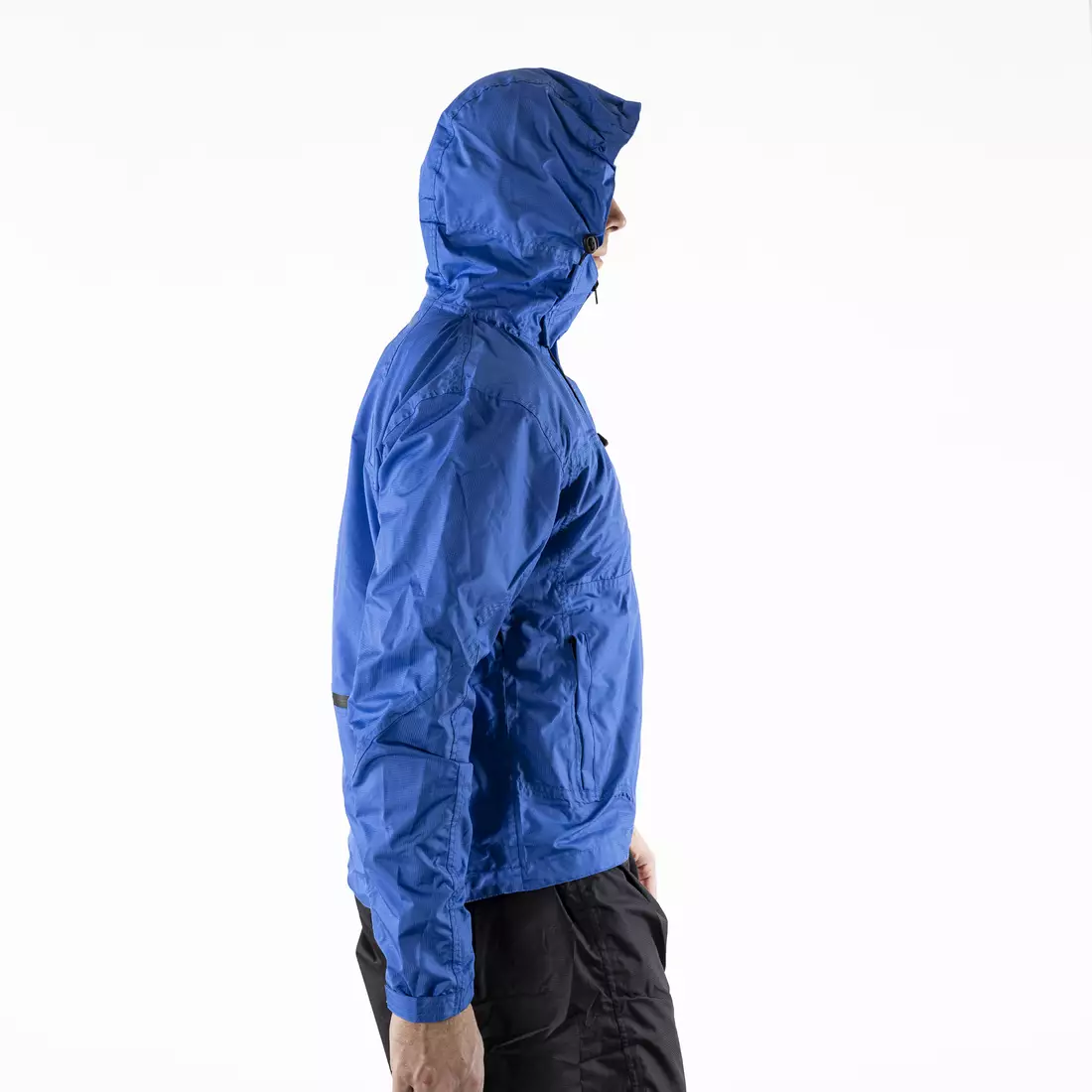 KAYMAQ J2MH pánská cyklistická bunda do deště s kapucí, modrá
