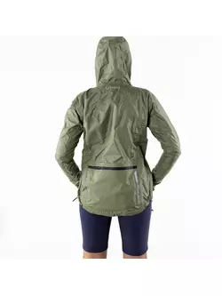 KAYMAQ J2WH dámská cyklistická bunda do deště s kapucí, olivový