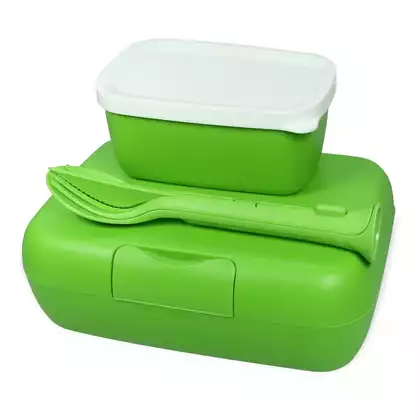 Koziol Candy Ready Healthy lunchbox s nádobou a příbory, zelená