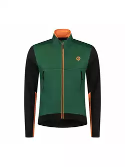 ROGELLI CADENCE men's winter cycling jacket zeleno-oranžová