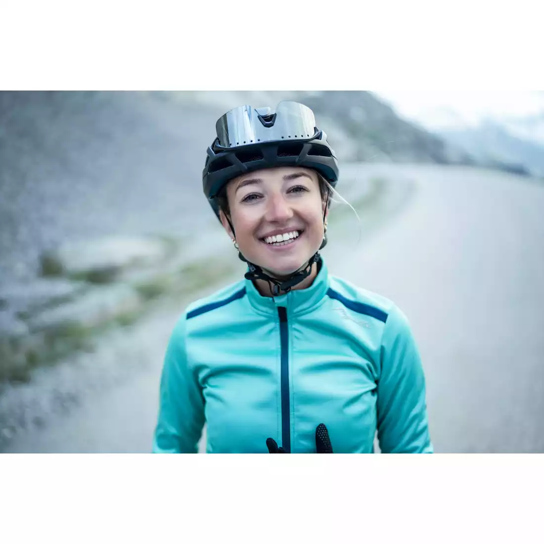 ROGELLI PESARA dámská zimní cyklistická bunda, tyrkysová