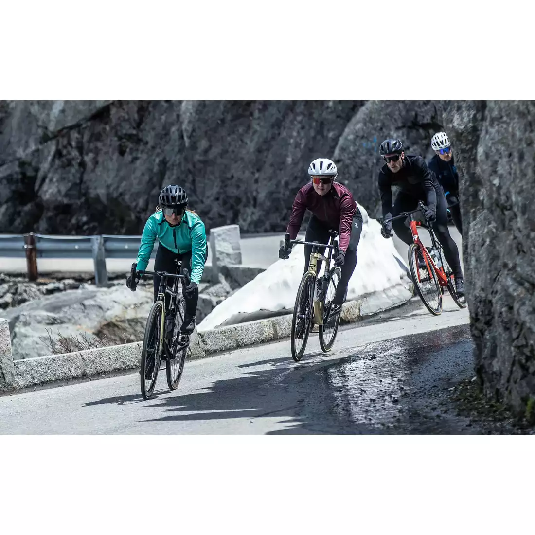 ROGELLI PESARA dámská zimní cyklistická bunda, tyrkysová