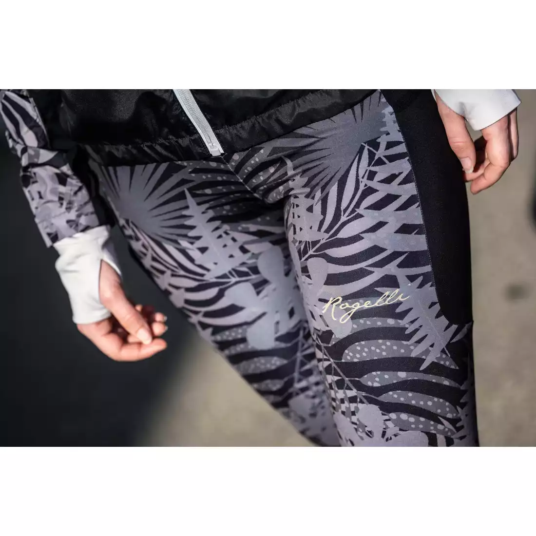 ROGELLI SAGE dámské zimní běžecké kalhoty šedé a černé barvy
