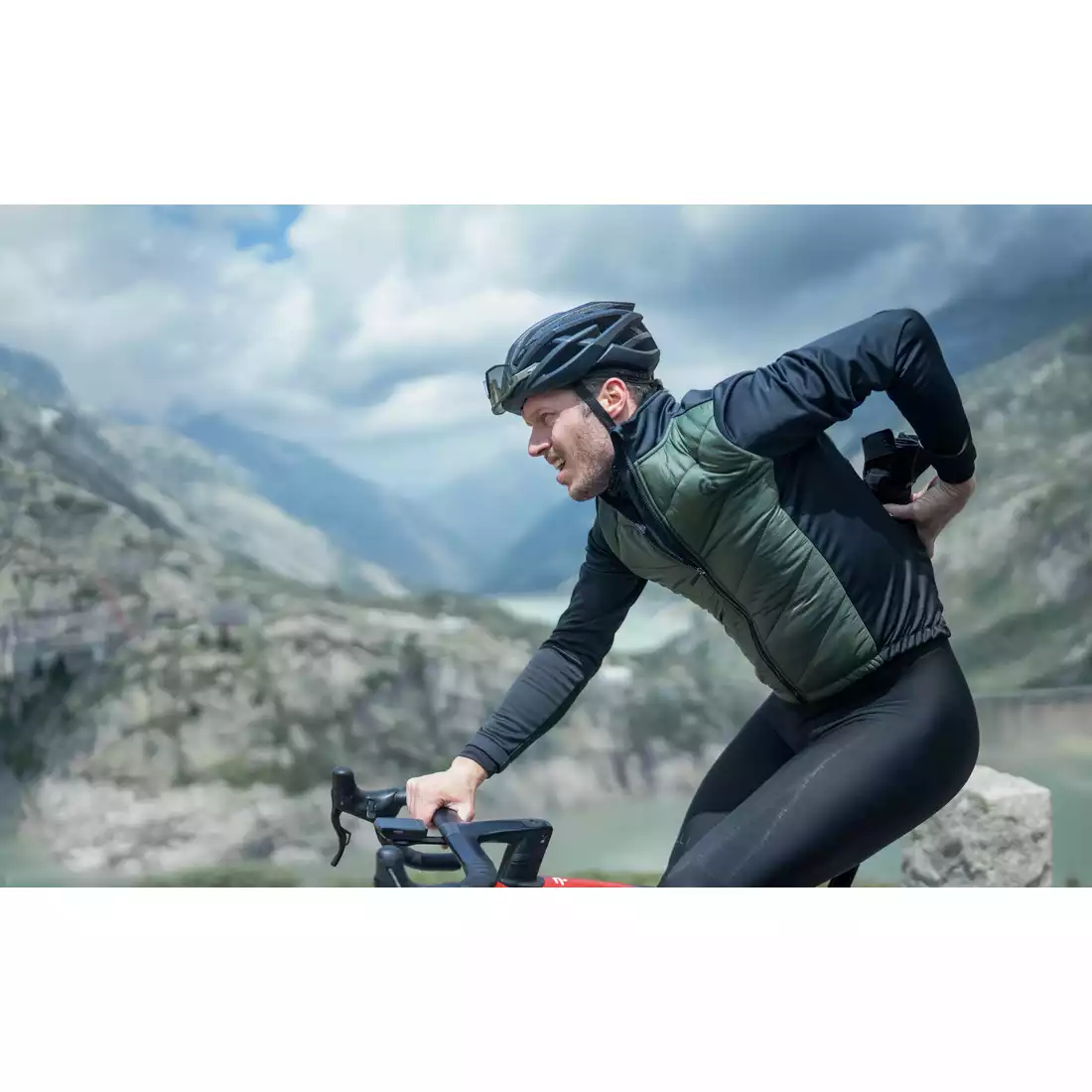 ROGELLI WADDED II Pánská zimní cyklistická bunda, zelená a černá