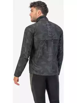 Rogelli CAMO pánská bunda, větrovka na běhání, černá a khaki