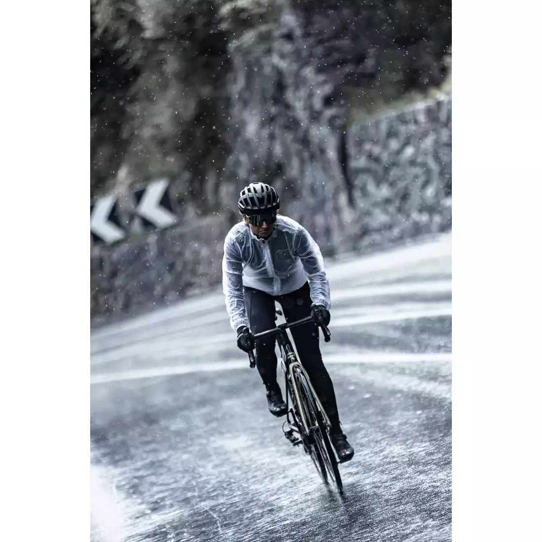 Rogelli EMERGENCY dámská cyklistická bunda do deště, bílé, průhledné