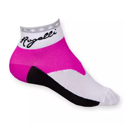 ROGELLI RCS-07 - Q-SKIN  - dámské cyklistické ponožky, bílé a růžové