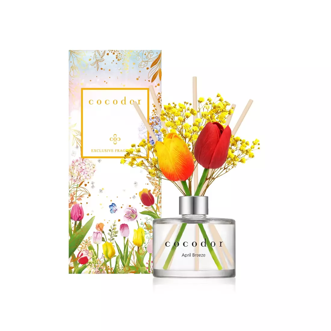 COCODOR aroma difuzér s tyčinkami a květinami flower tulip, april breeze 200 ml